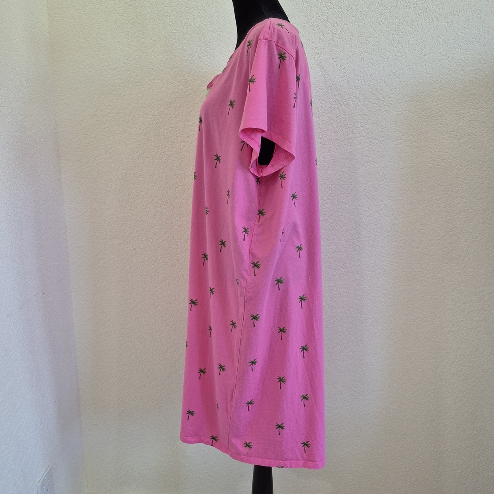 Charter Club Pink Palm-Print Nightshirt - Picture 3 of 7
